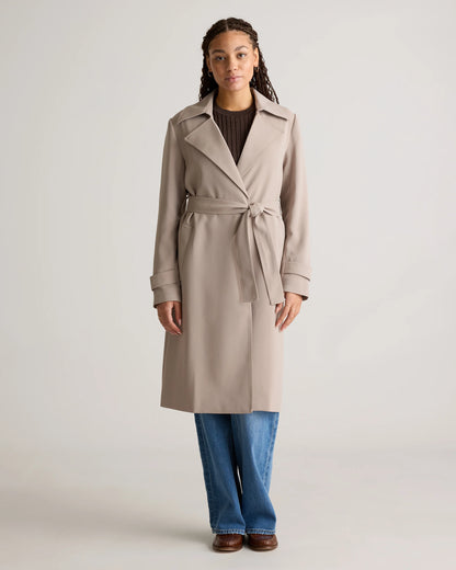 Stretch Crepe Trench Coat - XS / Olive