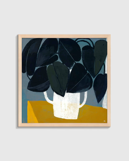 Blue Interior by Marco Marella - 21.25"x21.25" / Black