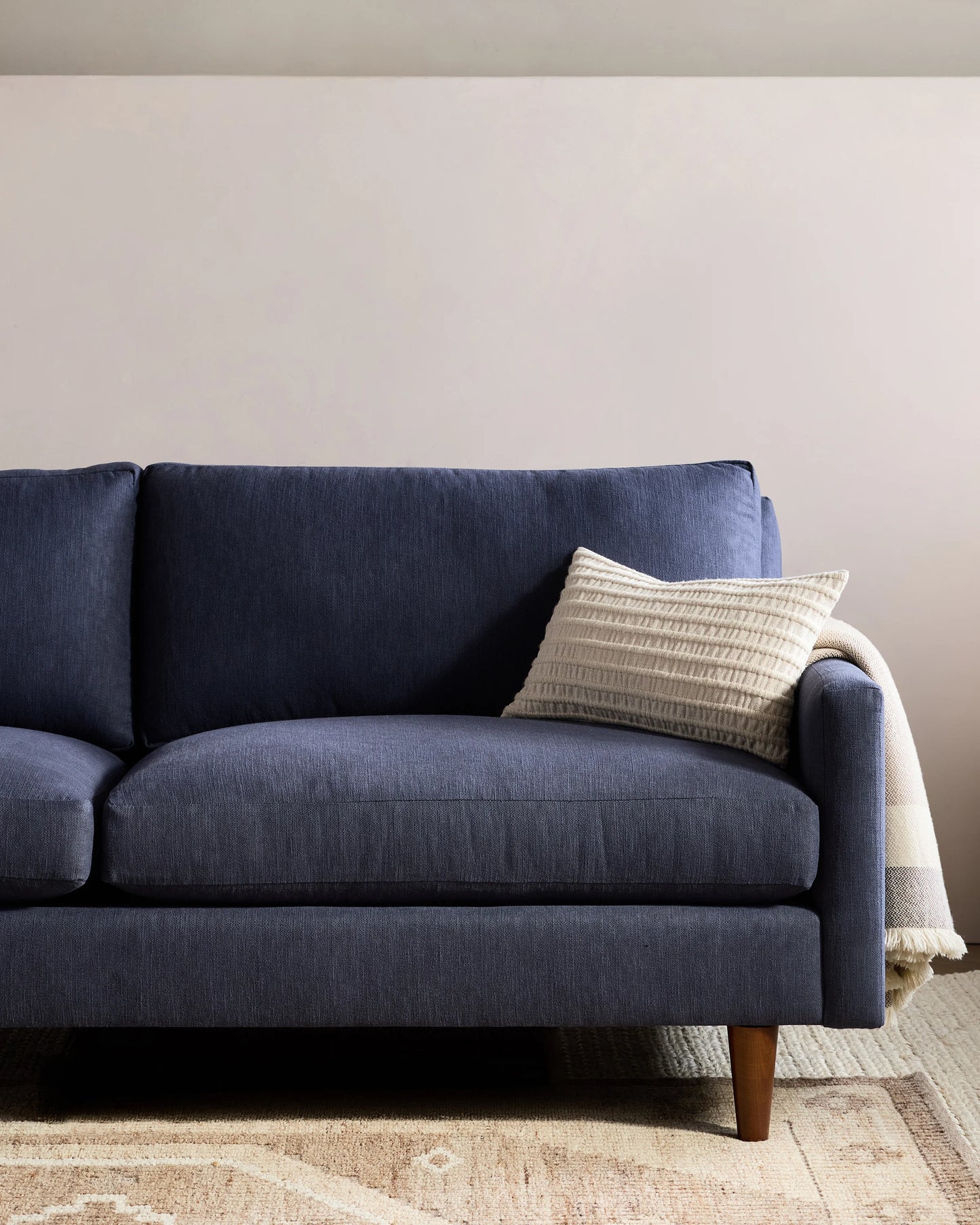 Atlas Midcentury Sofa in Performance Basketweave - 6ft / Navy