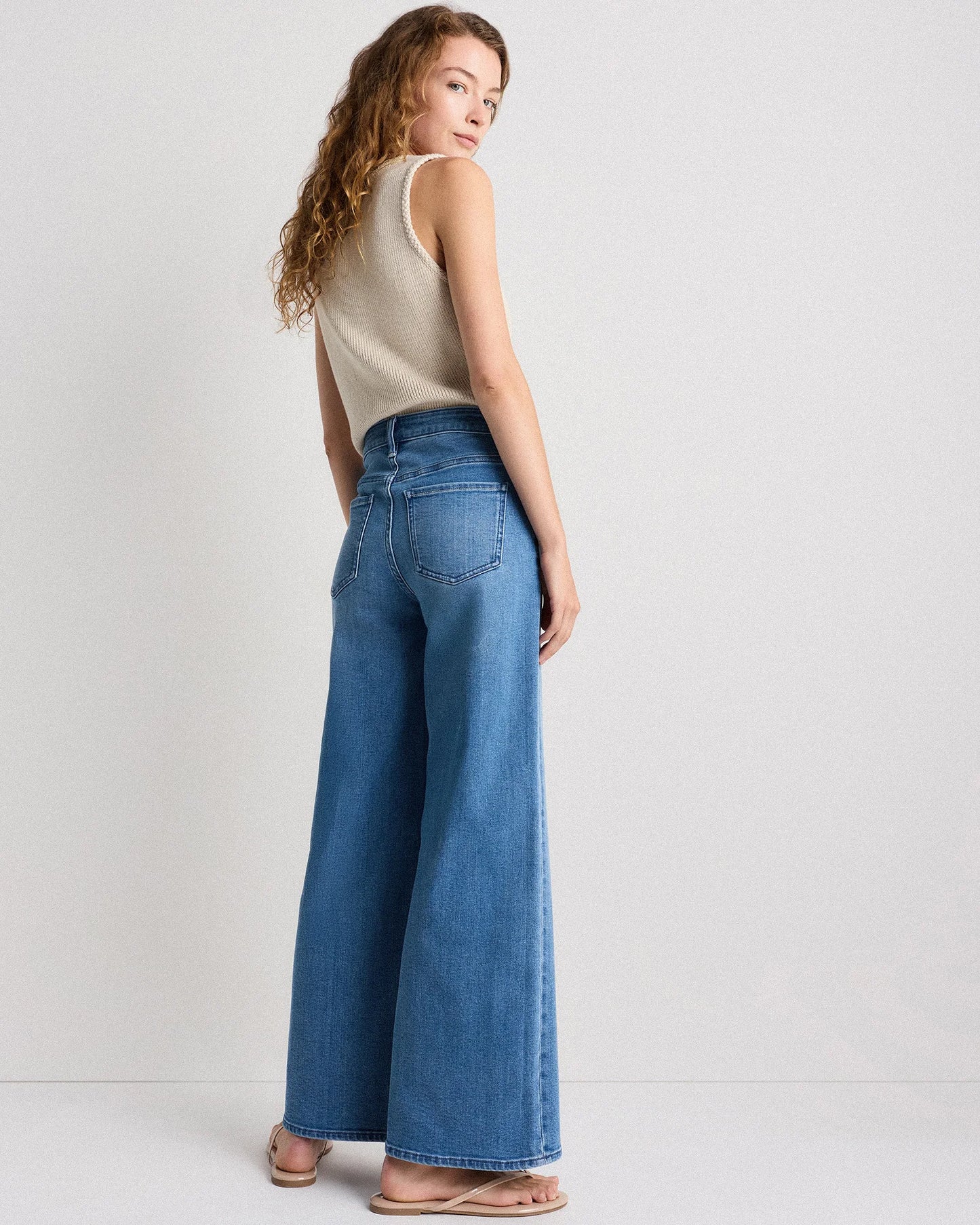Luna Stretch Wide Leg Jeans - 24 / Frosted Blue