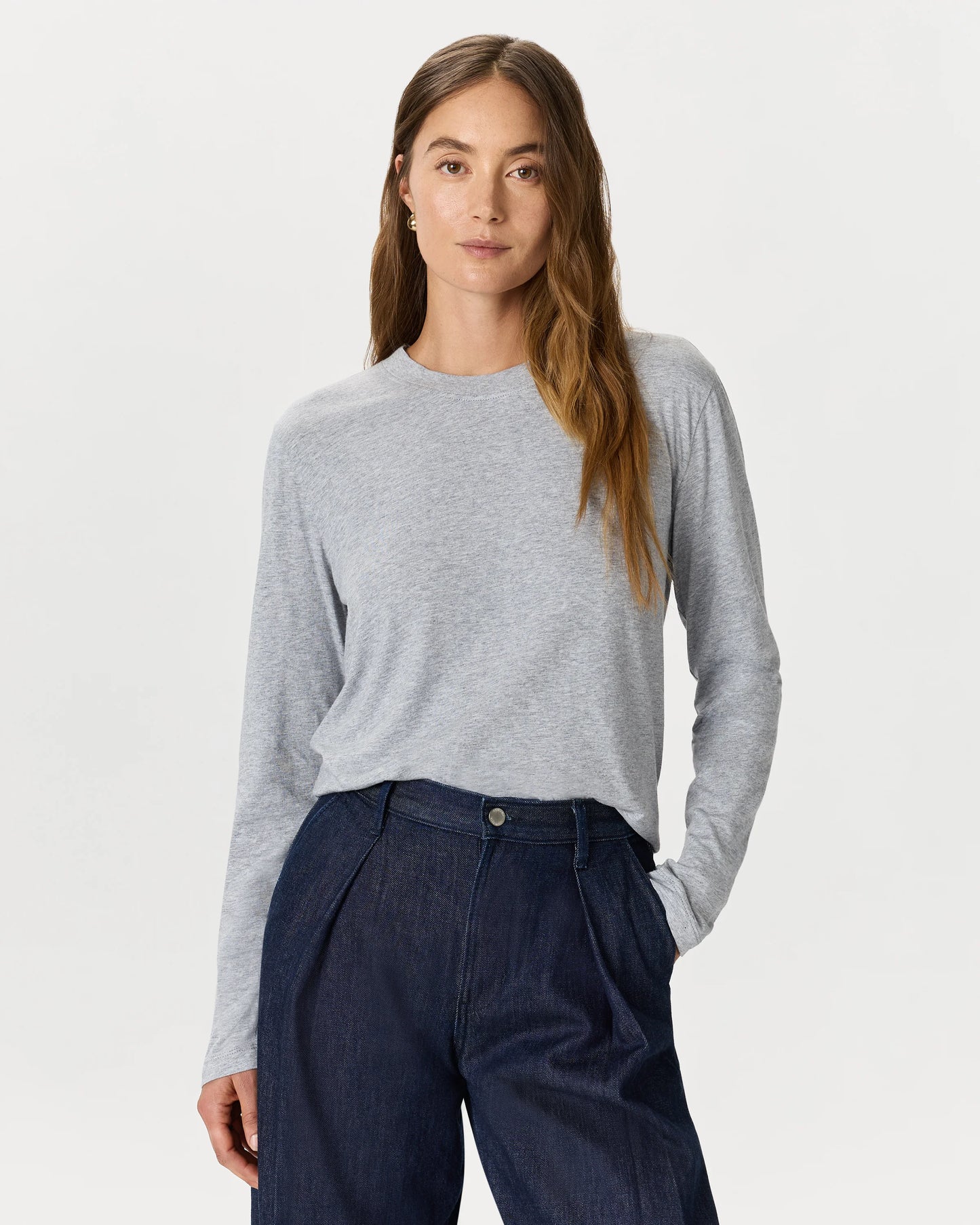 Cotton Modal Relaxed Long Sleeve Tee - XS / Black