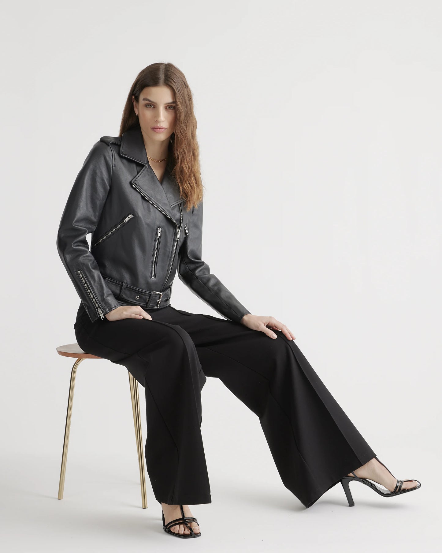 Ultra-Stretch Ponte Super Wide Leg Pants - XS / Black