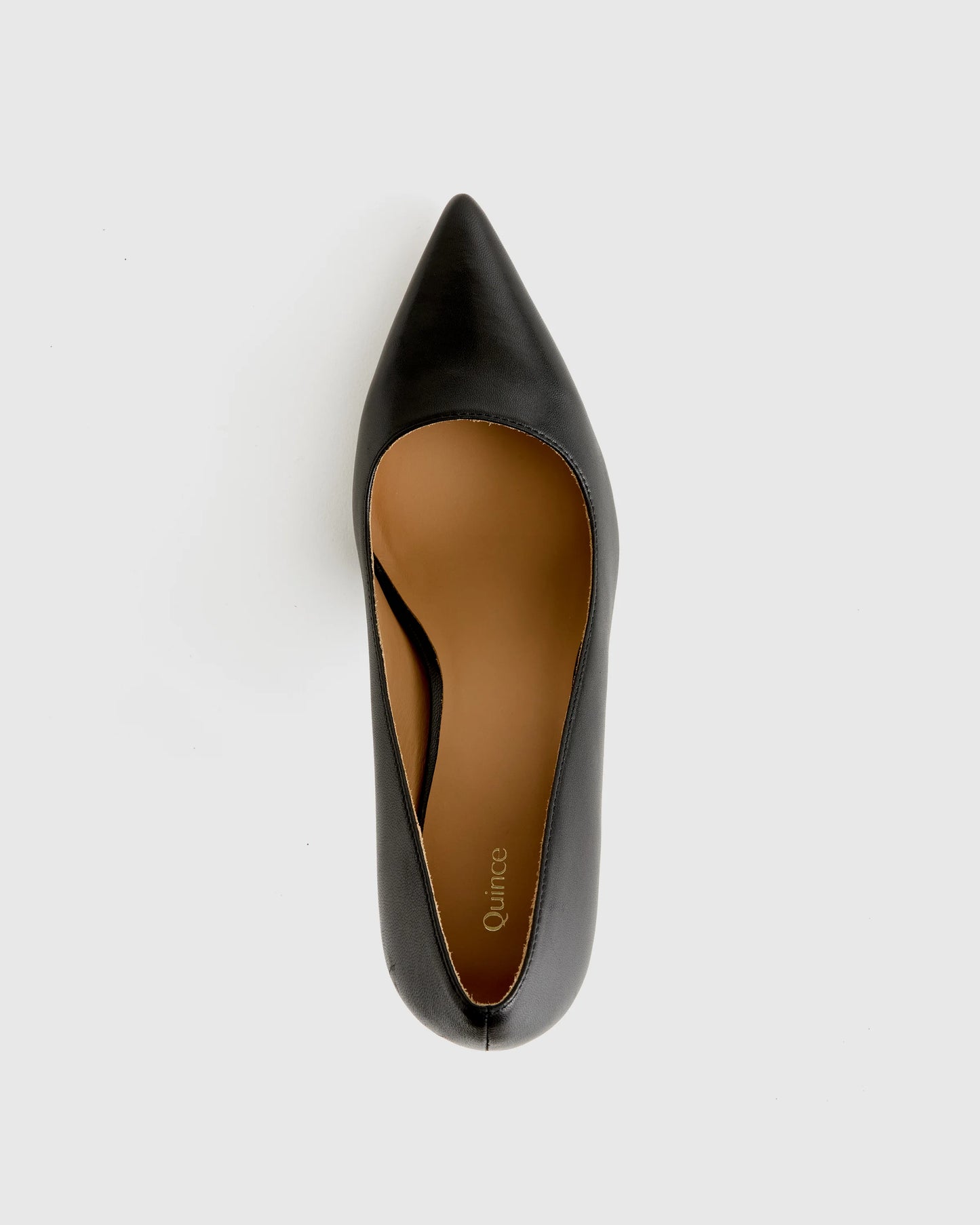 Italian Leather 75mm Pointy Toe Pump - 5 / Cashew