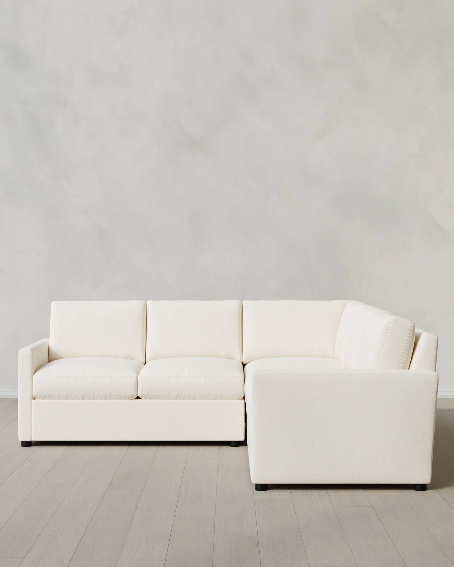 Brennan L Sectional in Performance Chenille Linen Blend - 99x99 / Snow
