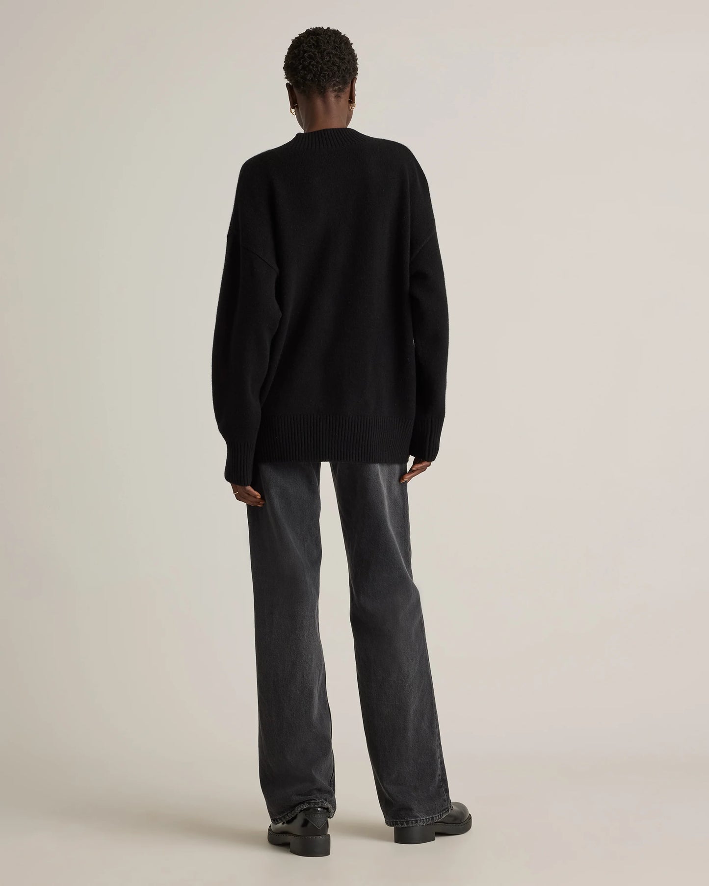 Mongolian Cashmere Oversized V-Neck Sweater - XS / Elk Brown