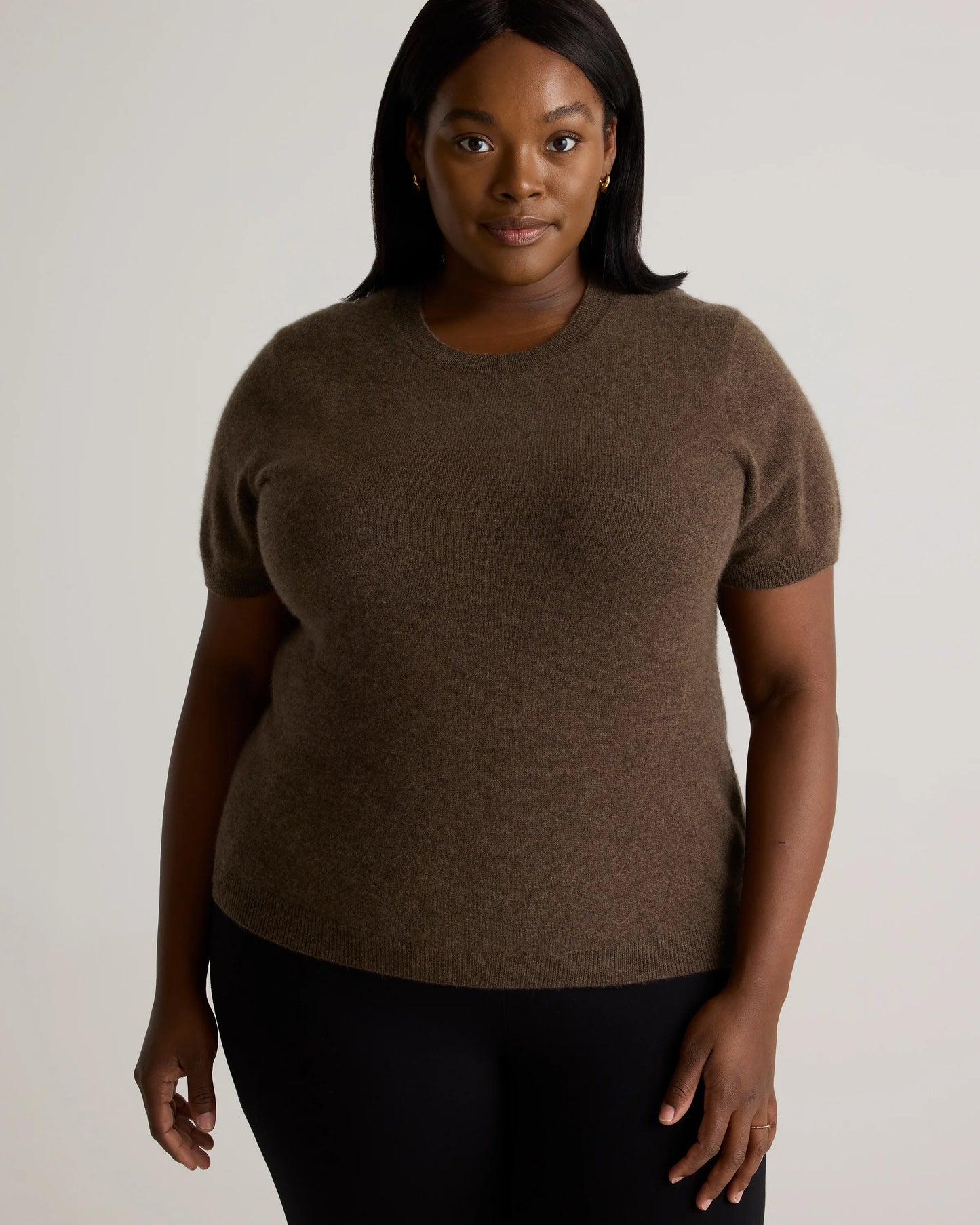 Mongolian Cashmere Tee - 1X / Heather Vintage Pink