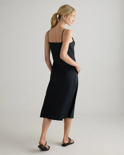 100% Washable Silk Slip Dress - XS / Black