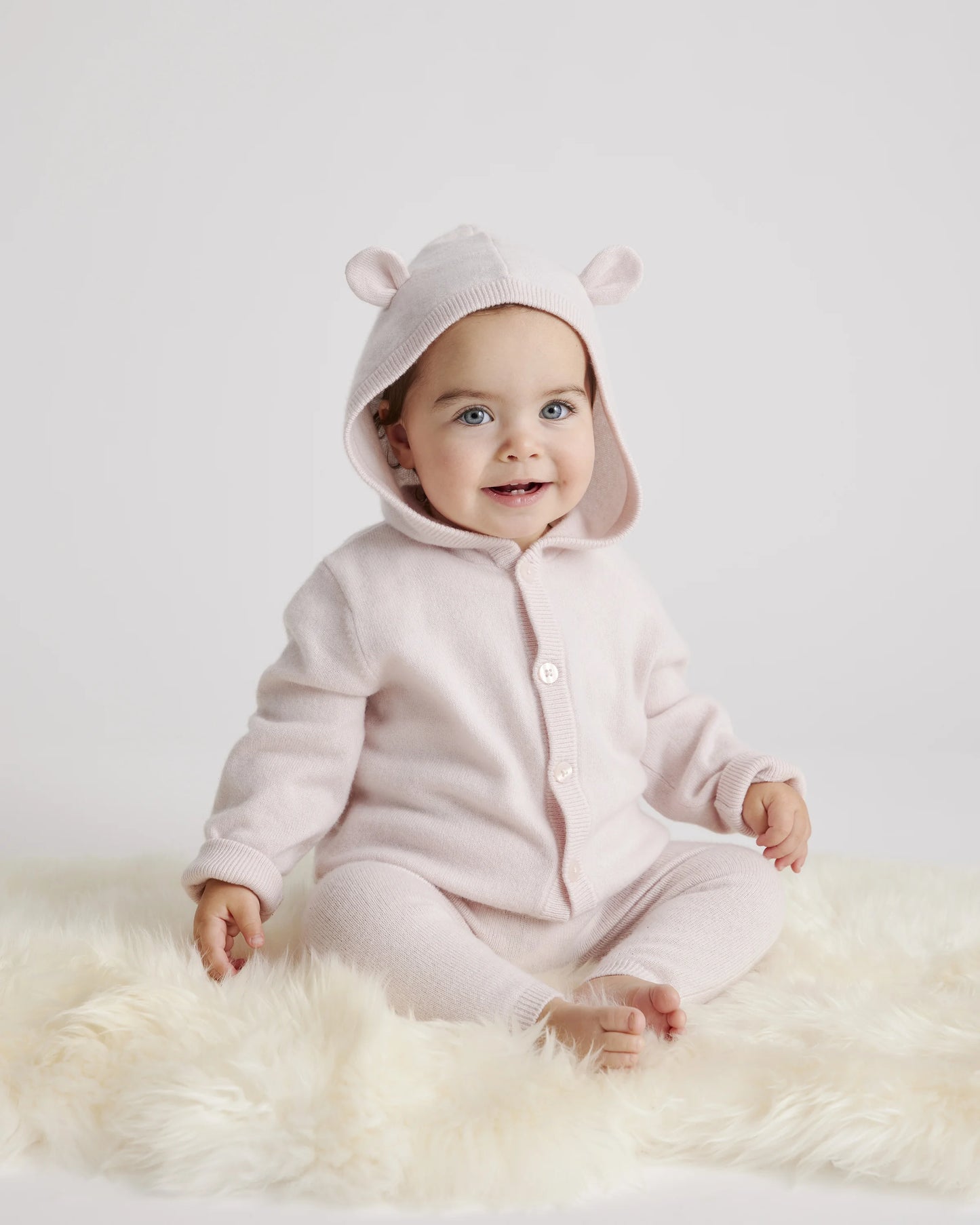 Washable Cashmere Hooded Cardigan - 0-3M / Oatmeal