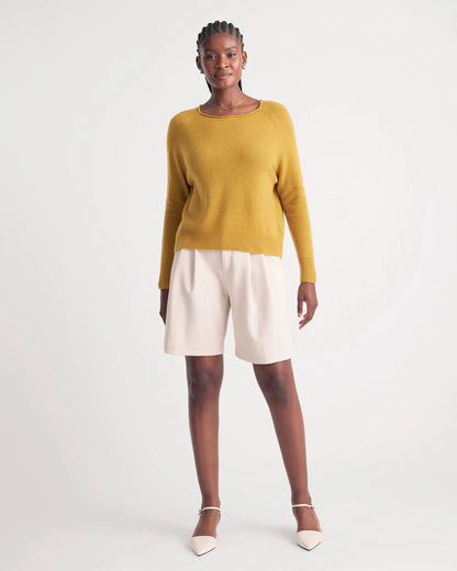 Mongolian Spring Cashmere Boatneck Sweater - XS / Spicy Mustard