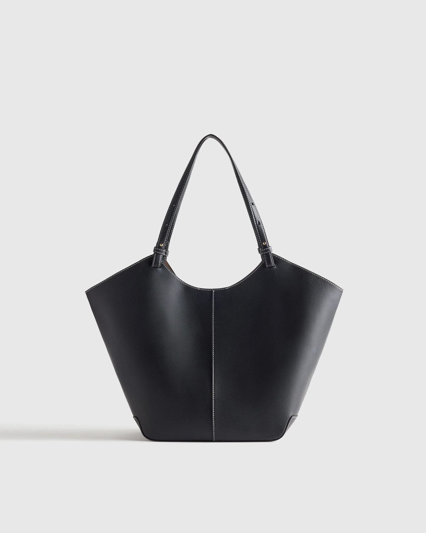 Italian Leather Trapeze Tote - One Size / Dark Brown