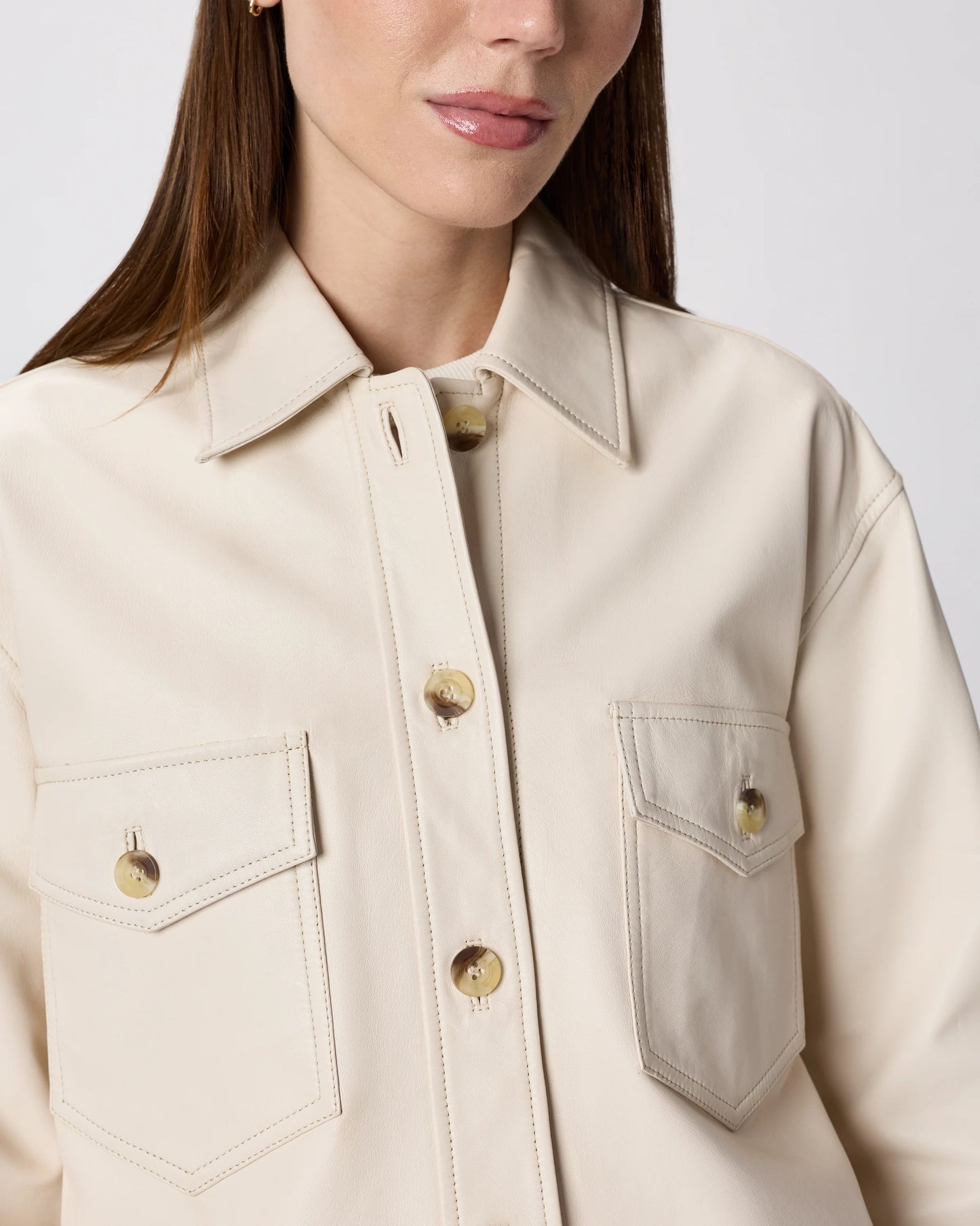 100% Leather Cropped Jacket - XS / Rich Brown