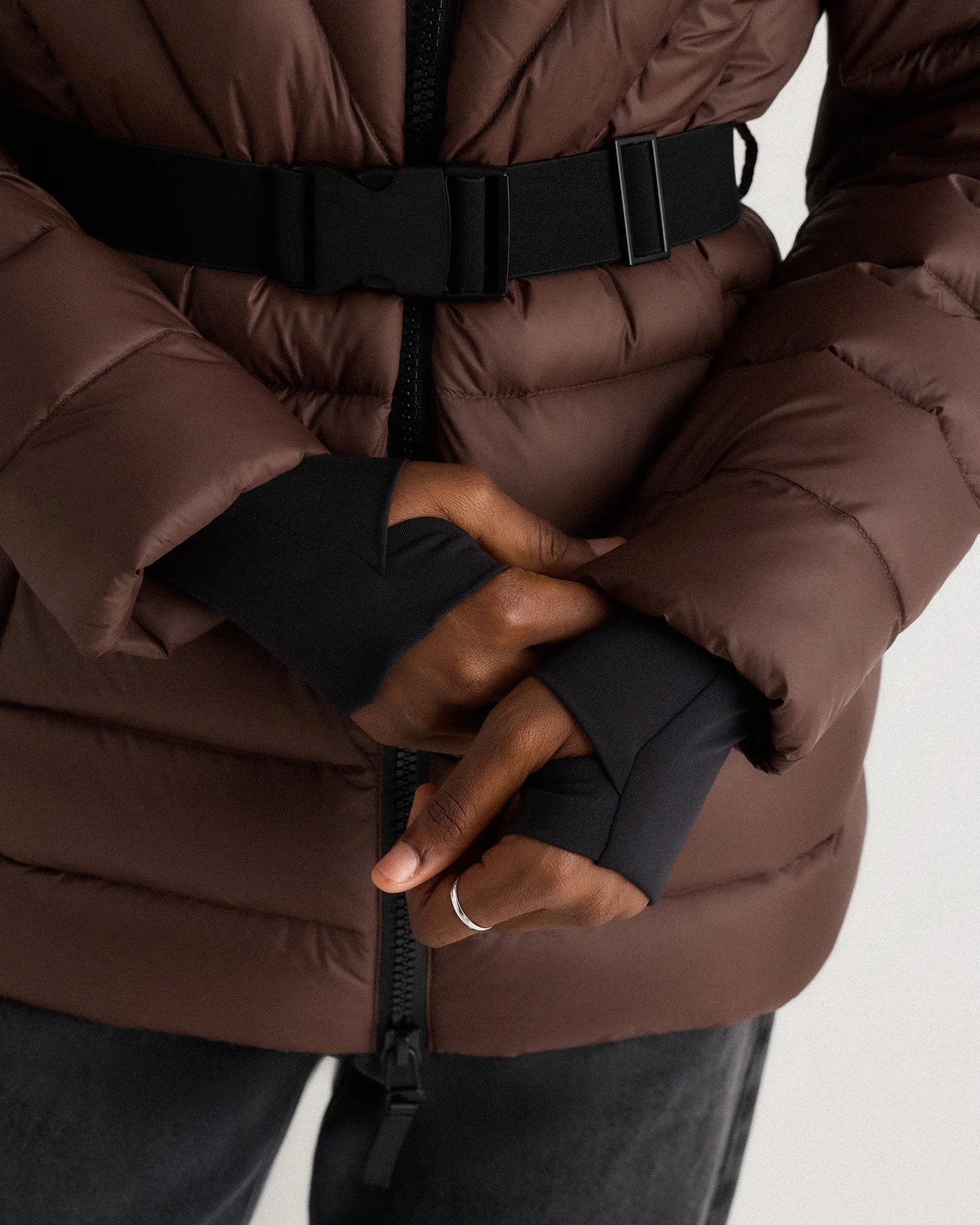 Responsible Down Belted Puffer Coat - XS / Hot Fudge