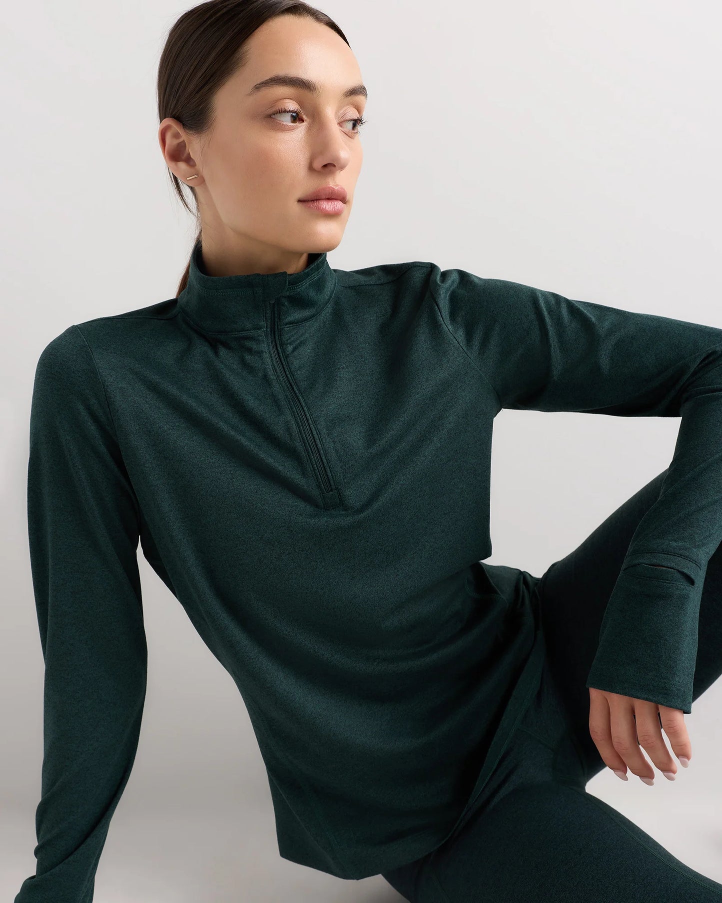 Flowknit Quarter-Zip Pullover - XS / Heather Deep Navy