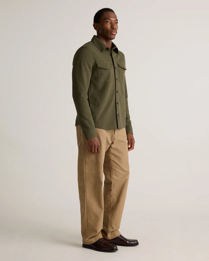 Cotton Pique Knit Overshirt - XS / Heather Charcoal