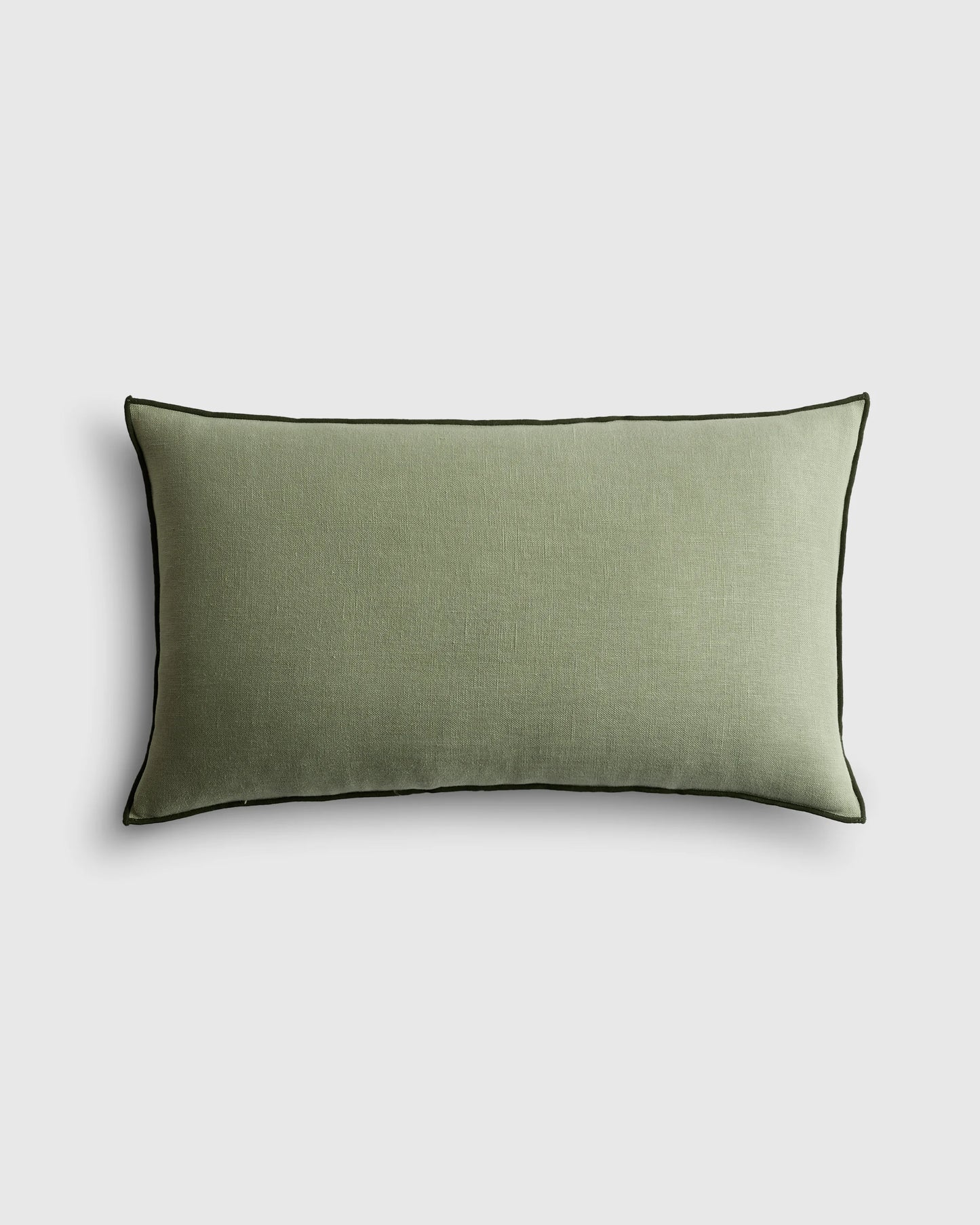Contrast European Linen Pillow Cover - 12x20 / Sage/Pine
