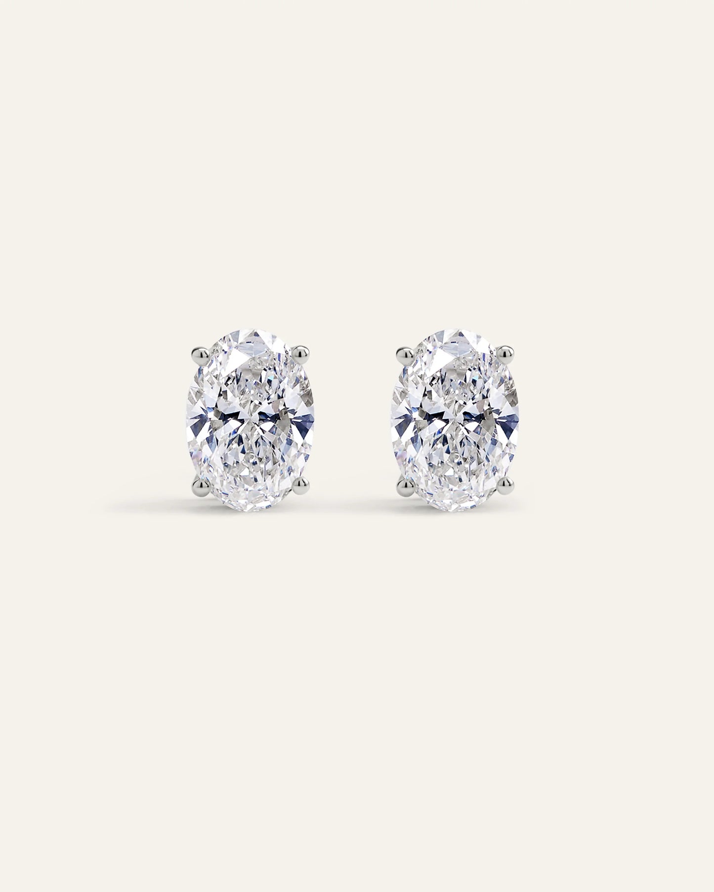 14K Gold Lab Grown Diamond Statement Oval Studs - 6ctw - One Size / Yellow Gold