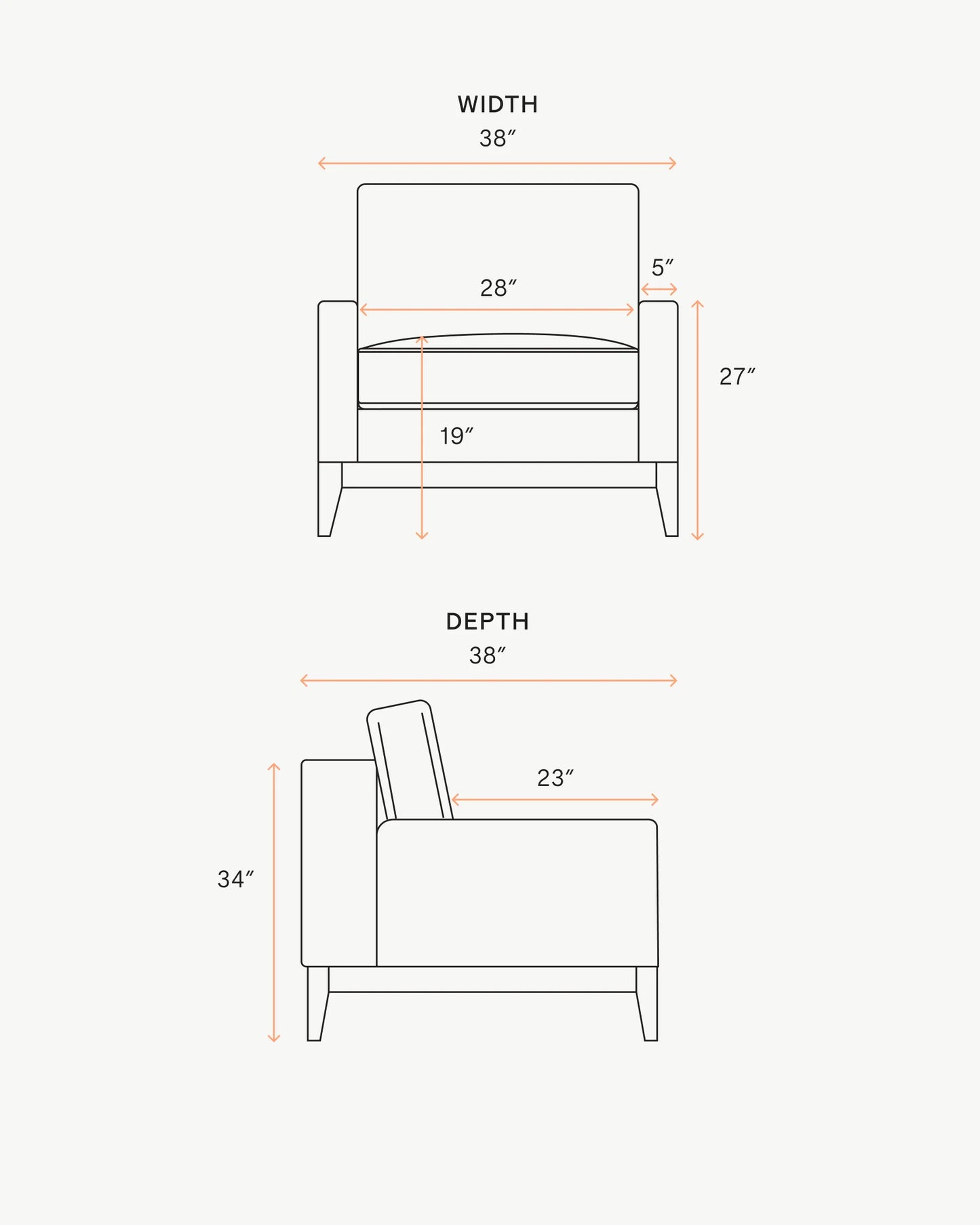 Performance Chenille Linen Blend Accent Chair with Solid Oak Base - One Size / Snow