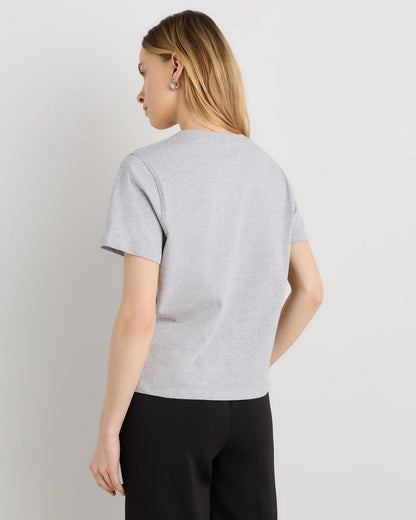 100% Organic Cotton Boxy V-Neck Tee - XS / Dusty Beige