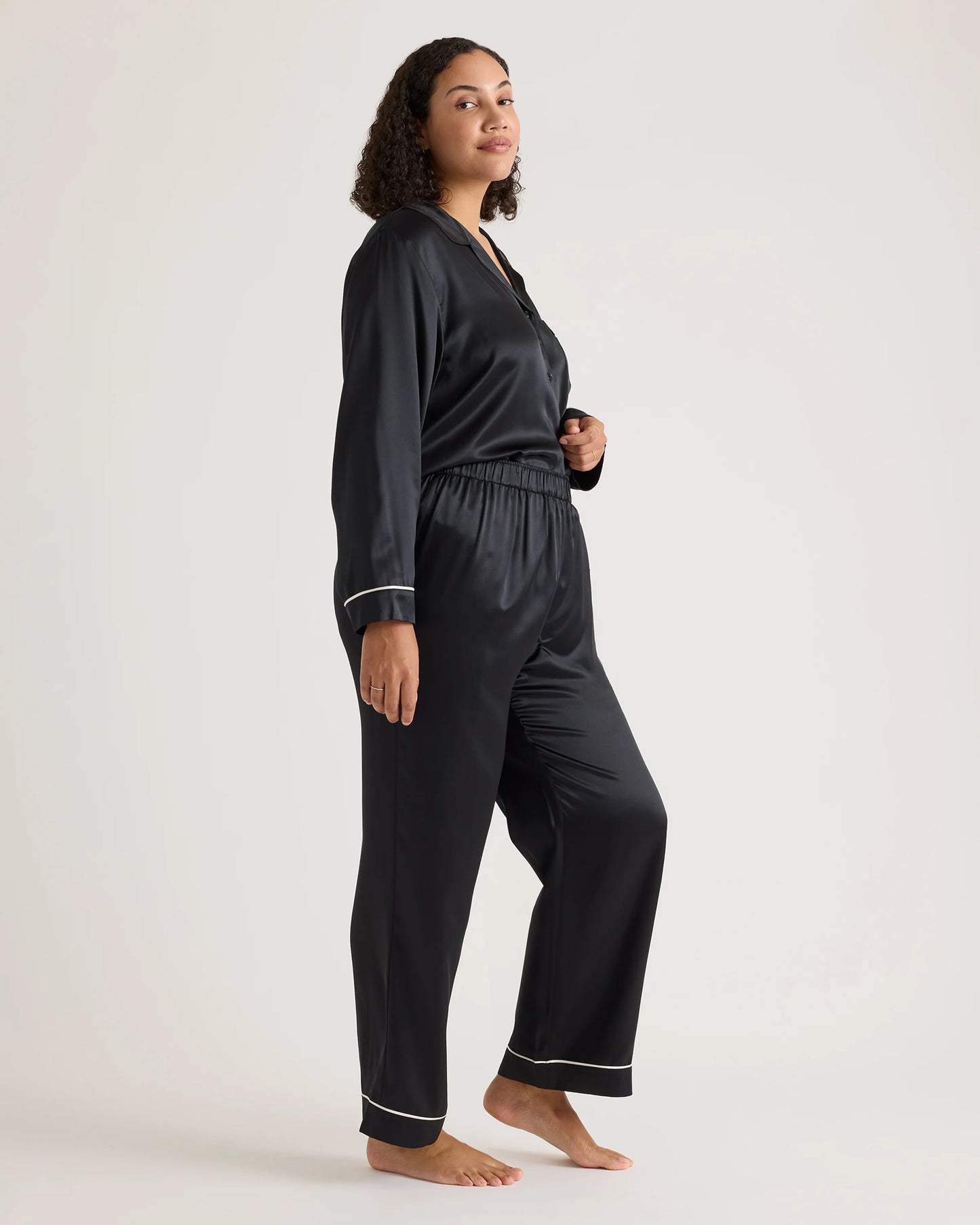 100% Washable Silk Satin Pajama Pant - XS / Toasted Almond