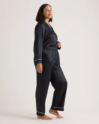 100% Washable Silk Satin Pajama Pant - XS / Toasted Almond