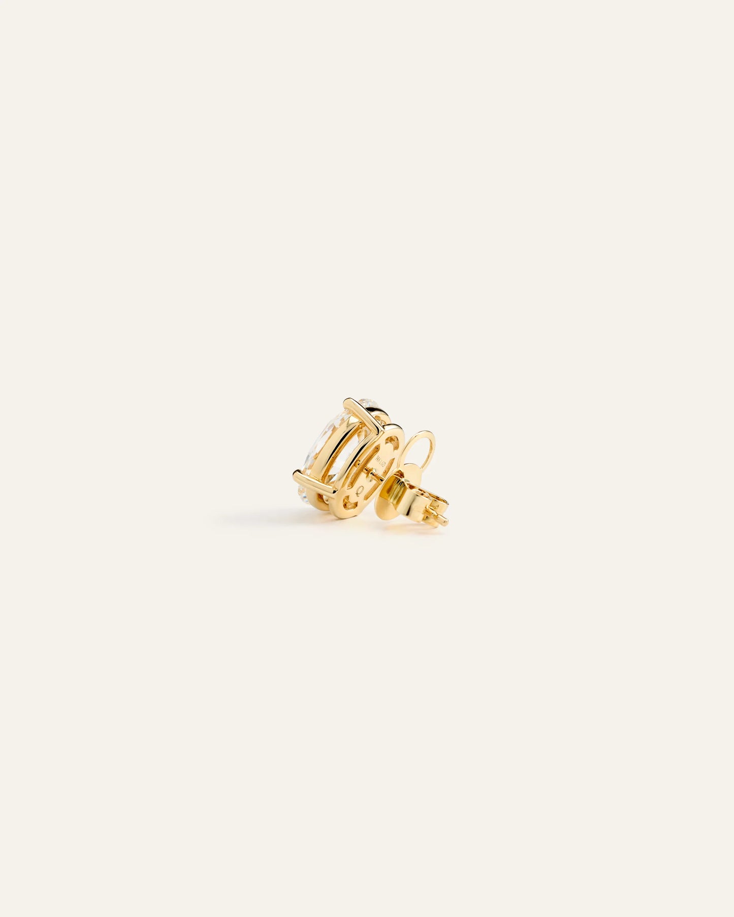 14K Gold Lab Grown Diamond Statement Oval Studs - 8ctw - One Size / Yellow Gold