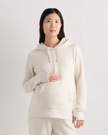 SuperSoft Fleece Maternity & Nursing Hoodie - XS / Off-White