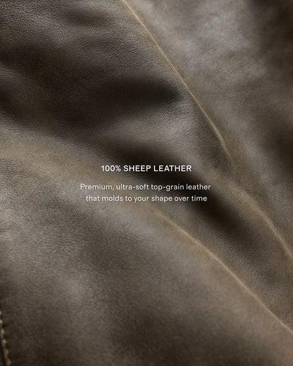 100% Leather Oversized Bomber Jacket - XS / Rich Brown