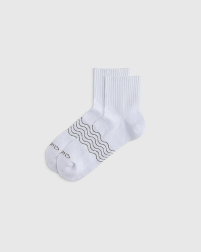 Everyday Cotton Solid Quarter Socks (4-Pack) - S / White
