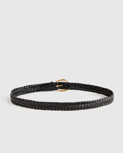Josie European Leather Braided Belt - XS / Saddle