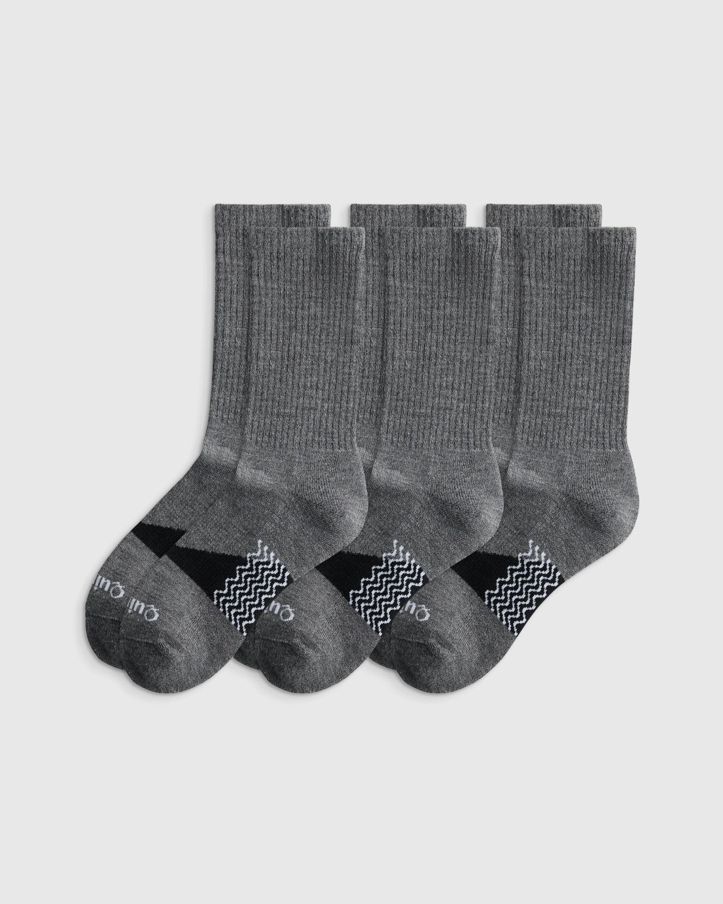 Alpaca Crew Socks (3-Pack) - S / Heather Grey