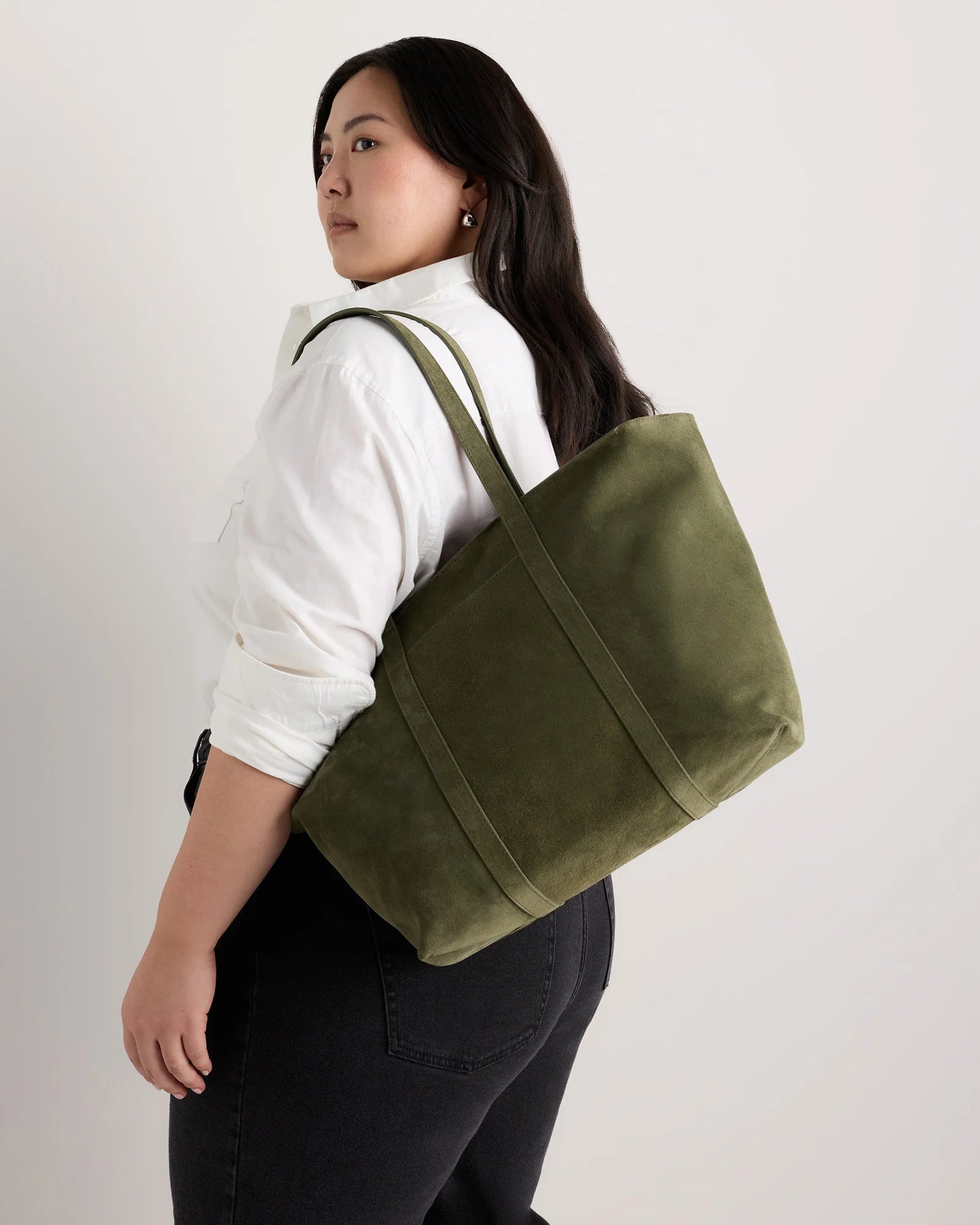 Italian Suede Everyday Tote - One Size / Whiskey