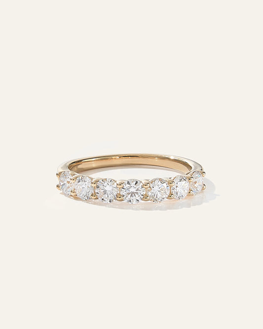 Lab Grown Diamond Round Seven Stone Band - 4 / Yellow Gold