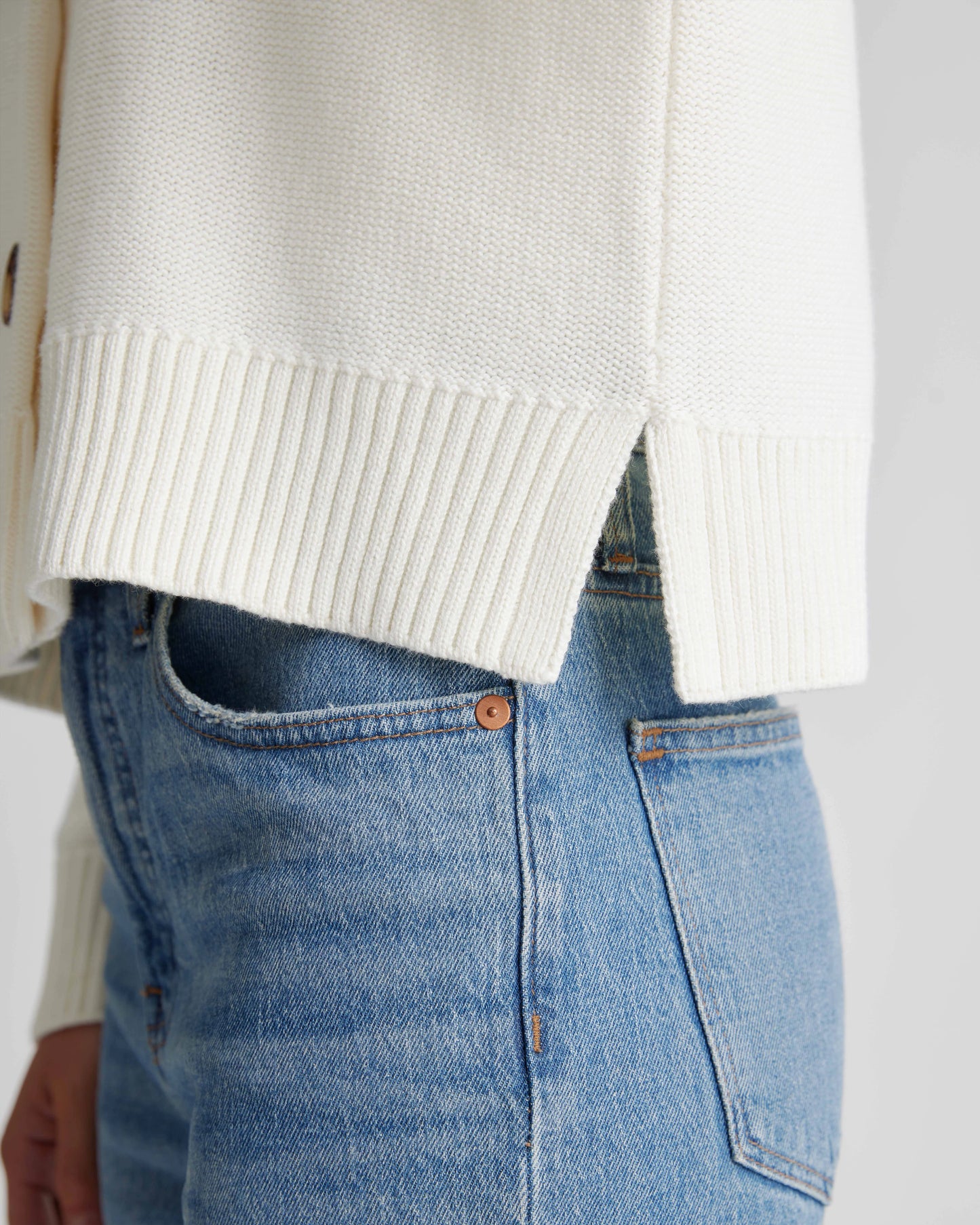 100% Organic Cotton Cropped Cardigan - XS / Heather Brown