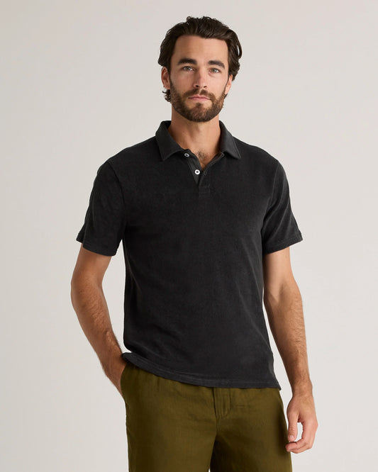 100% Organic Cotton Terry Towel Polo - S / Charcoal