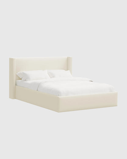 Wingback Bed in Performance Linen Blend - Full / Ivory