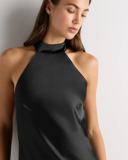Catalina Stretch Satin Dress - 0 / Garden Sage Green