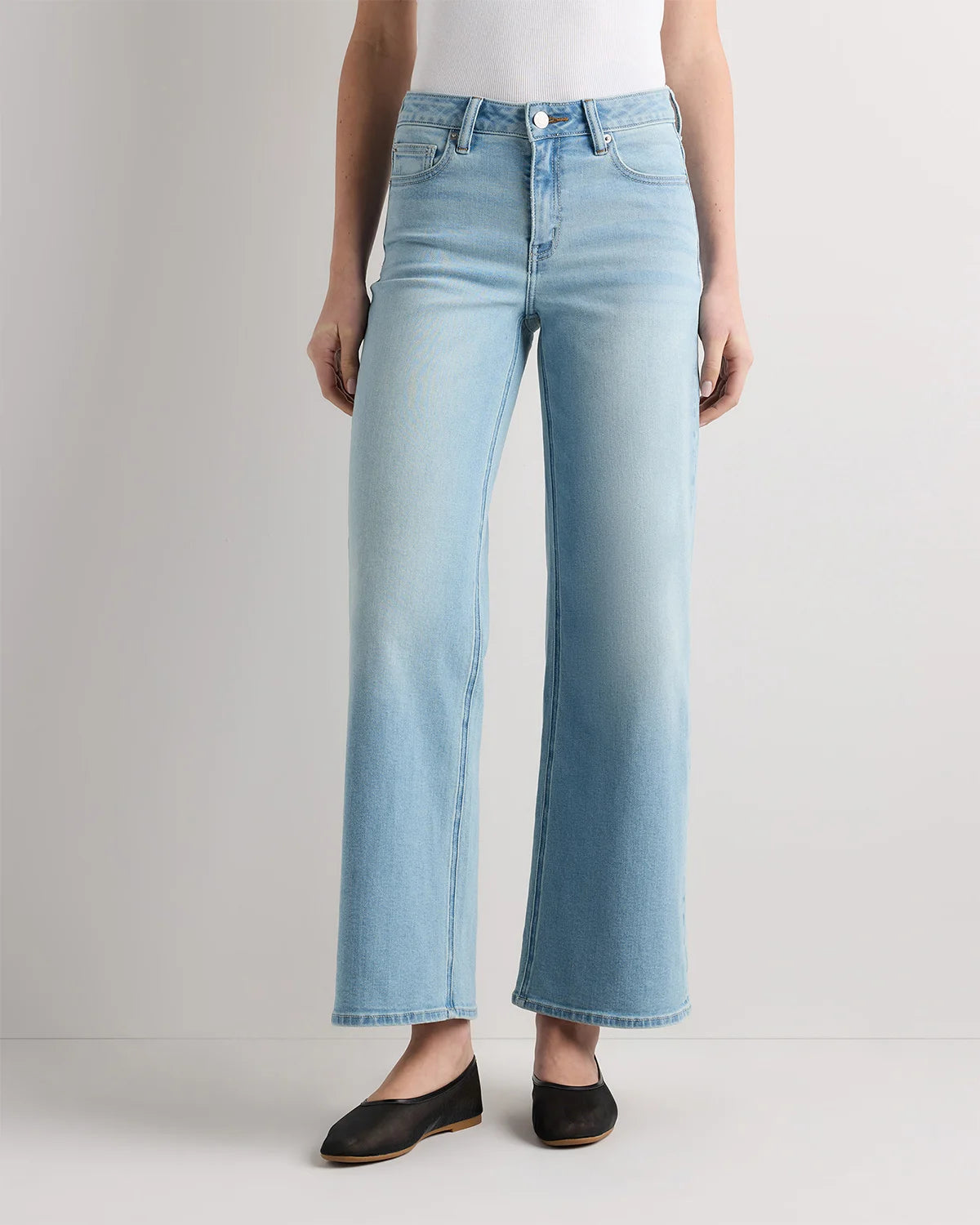 Luna Stretch Wide Leg Jeans - 24 / Frosted Blue