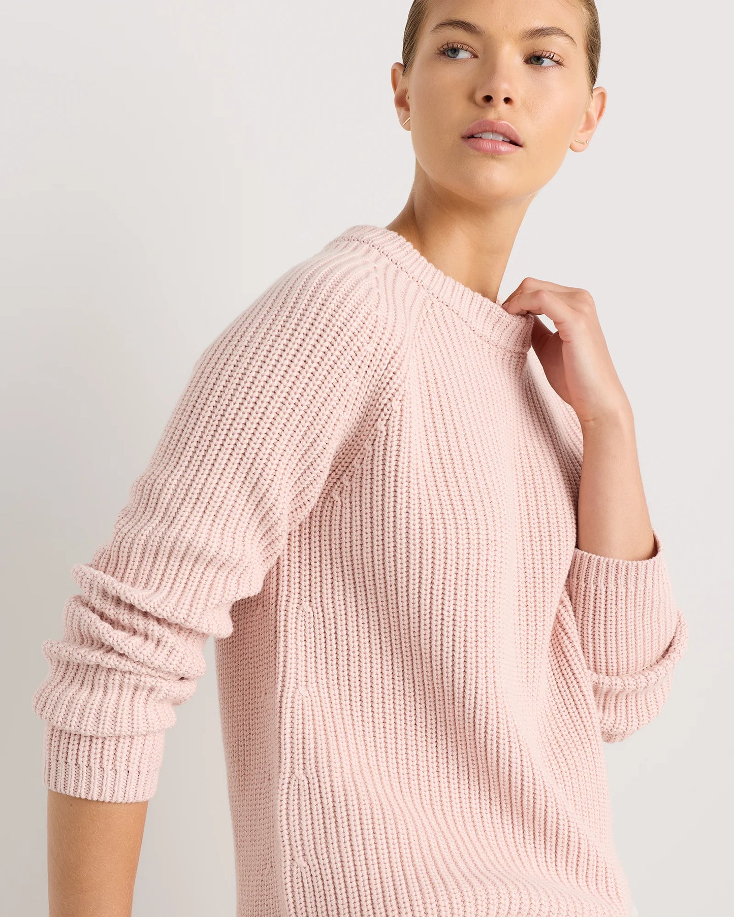 100% Organic Cotton Fisherman Crew Sweater - XS / Sapphire Blue