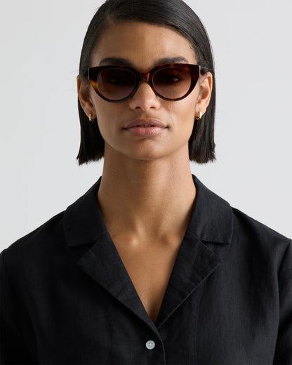 Capri Polarized Acetate Sunglasses - Standard / Black with Grey Gradient lens