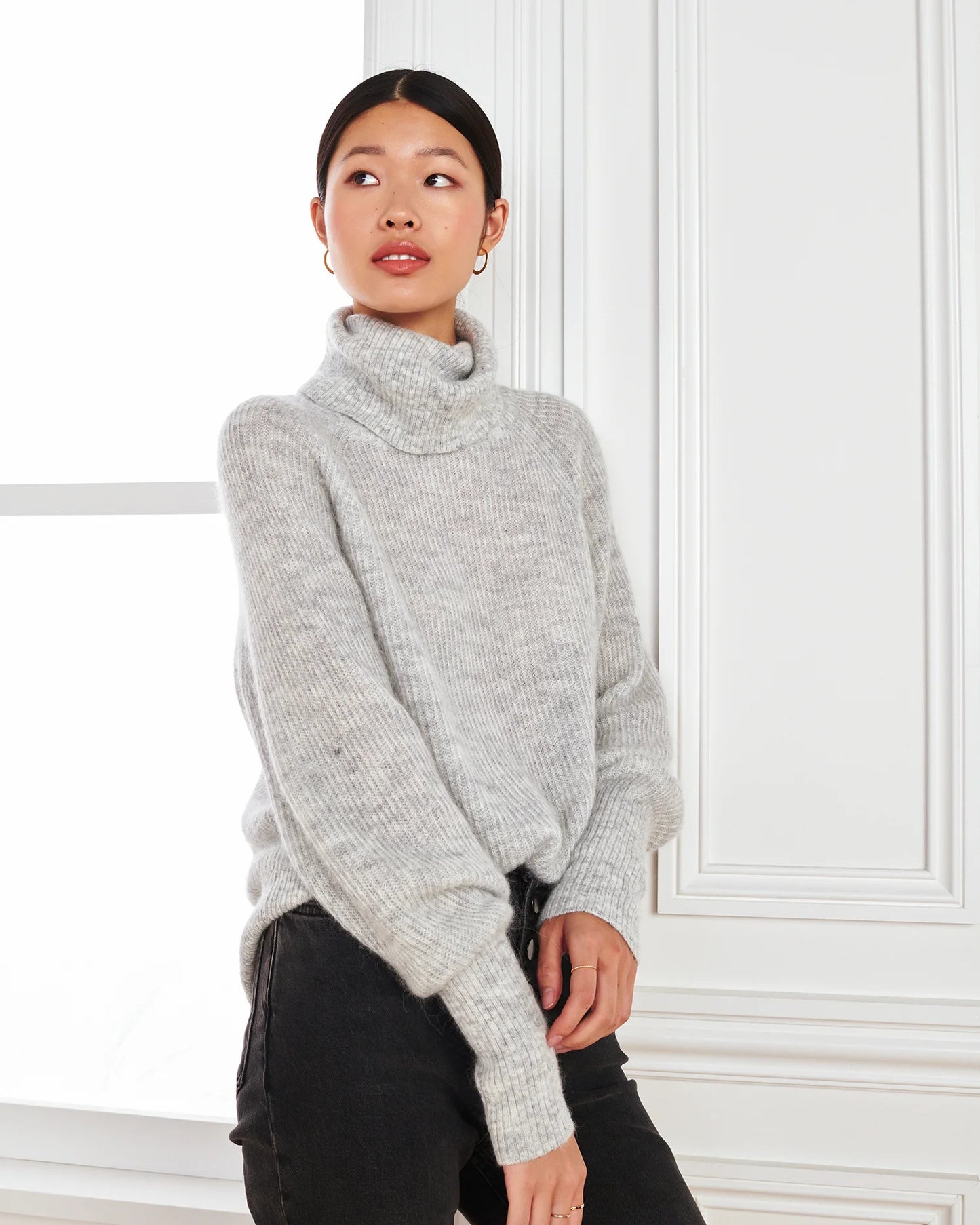 Baby Alpaca-Wool Turtleneck - XS / Light Grey