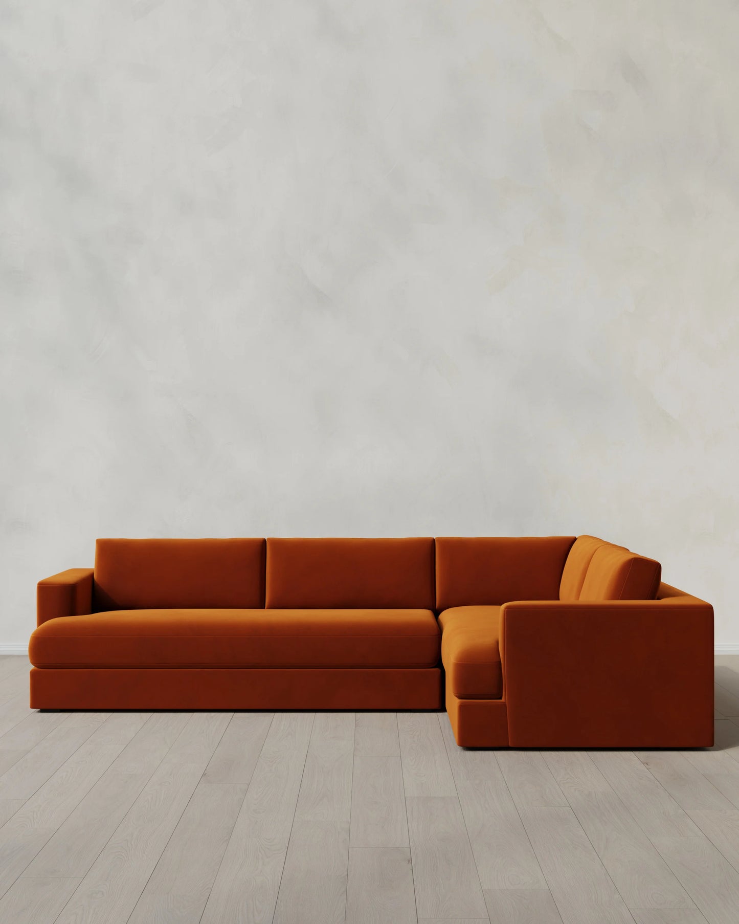 Sierra Curved Arm L Sectional in Performance Velvet - Right Arm / Sable