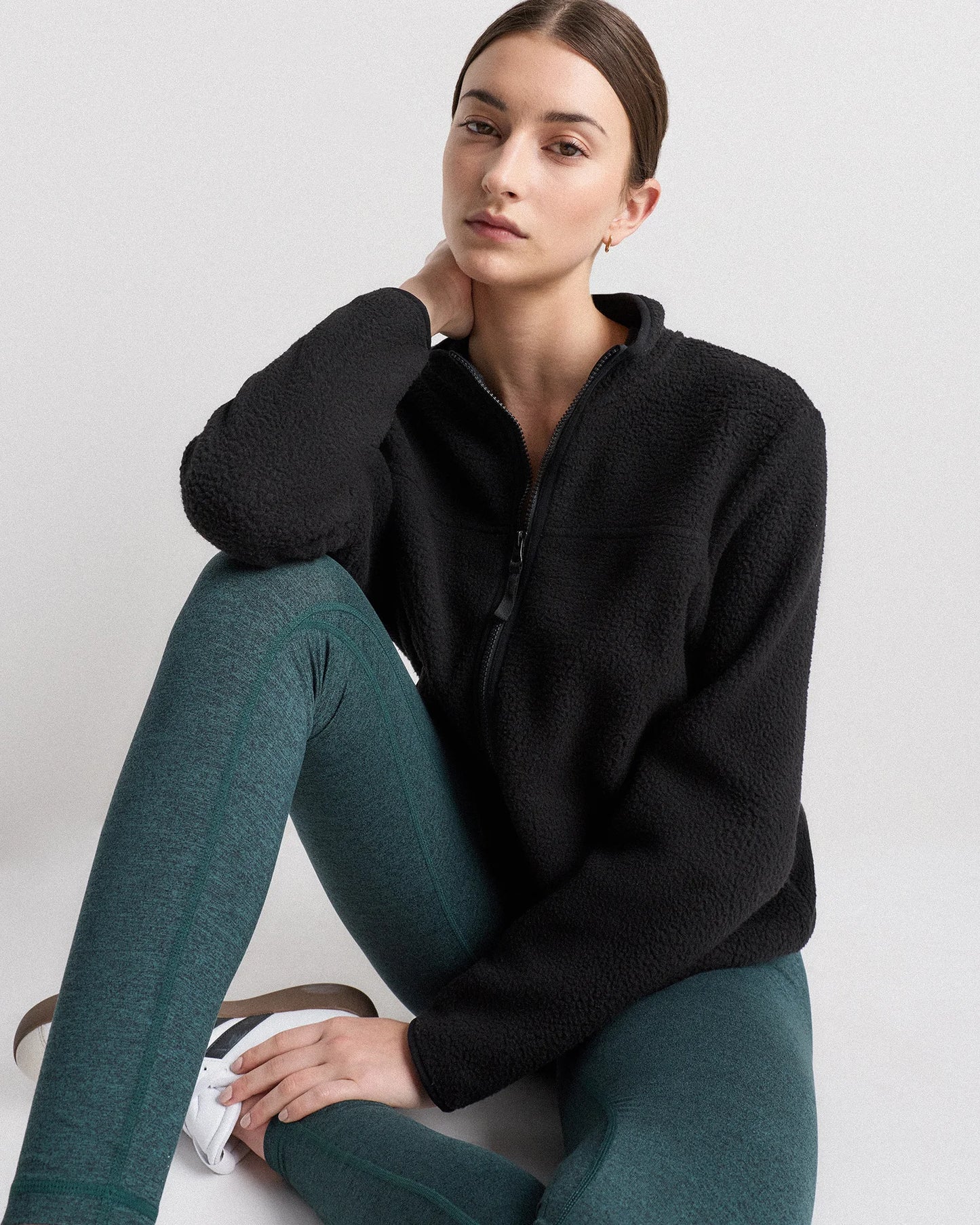 Sherpa Full-Zip Jacket - XS / Deep Navy/Spa Blue