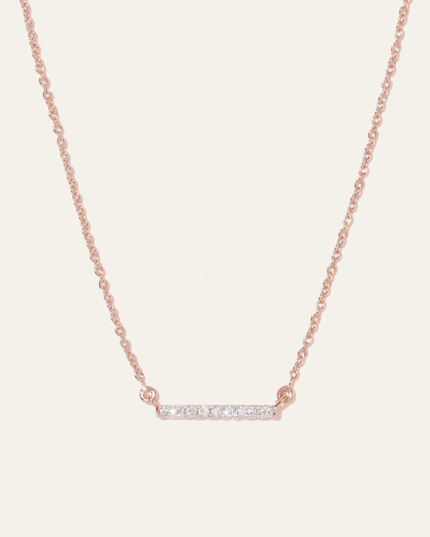 14K Gold Diamond Petite Bar Necklace - One Size / Yellow Gold