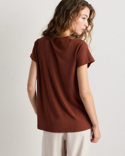 Cotton Modal Crew Neck Swing Tee - XS / White