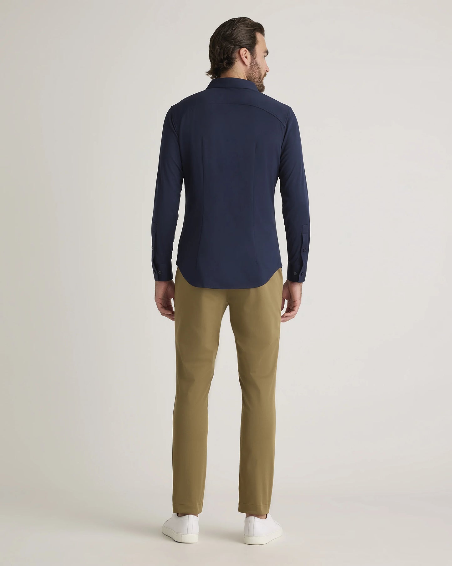 Commuter Stretch Pique Long Sleeve Button Down - XS / Dark Coal