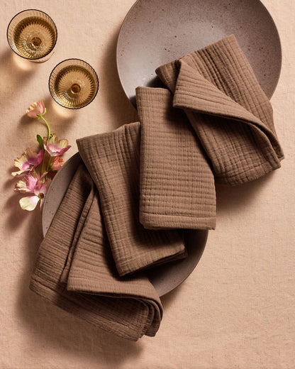 Organic Cotton Gauze Napkins - One Size / Chocolate