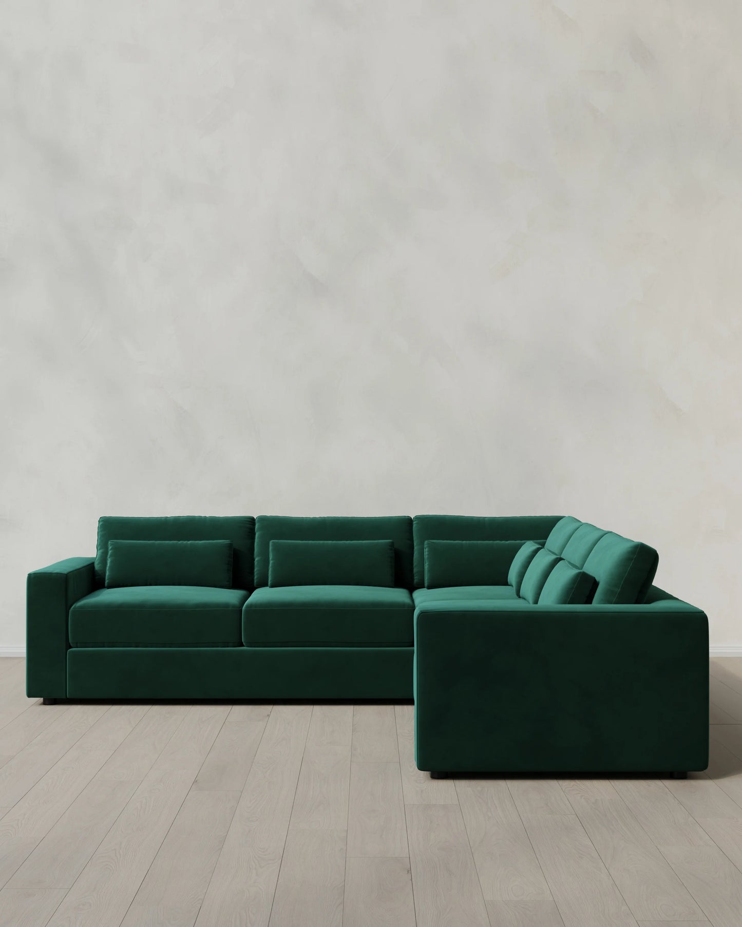 Ashford Deep Seat L Sectional in Performance Velvet - 119x119 / Taupe