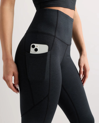 Ultra-Soft High-Rise Pocket Legging - XS / Heather Espresso