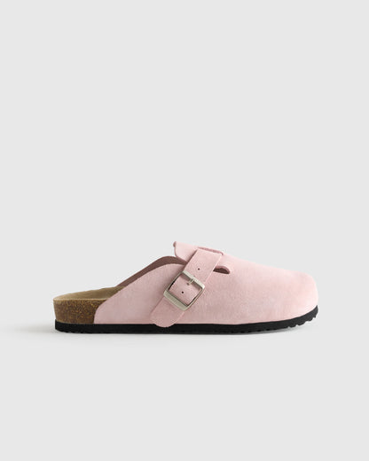 Water Repellent Suede Clog Mule - 5 / Dune