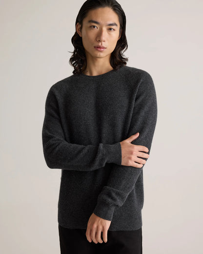 Mongolian Cashmere Waffle Sweatshirt - S / Faded Denim